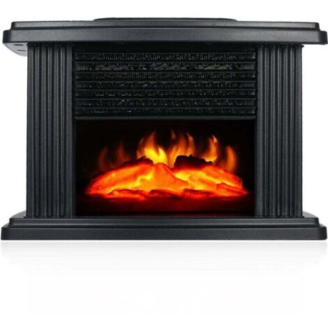 1500W Cheminée électrique avec Chauffage, cheminée, Effet Flamme, télécommande, éclairage LED poêle de Chauffage Effet Flamme Noire