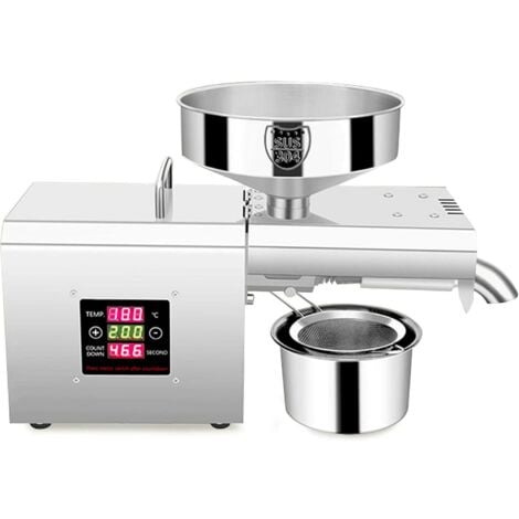 1500W Presse-huile automatique en acier inoxydable 220 V automatique moulin à huile, Presse à huile pour commercial et domestique （Seuls les noyaux du noyau d'olive peuvent être pressés. ）
