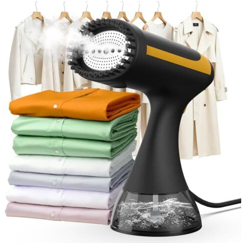 1500W Vertical Steam Iron, Ready in 10 seconds with 25g/min steam output, Portable Vertical Iron for Home, Office and Travel, 300ml Removable Tank,