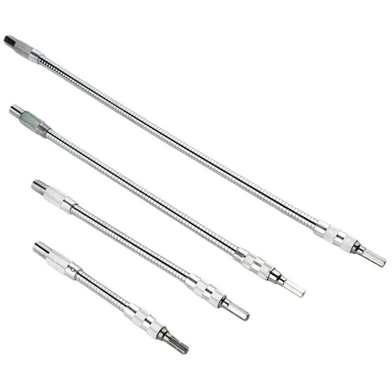 Image of (150/200/300/400 mm) 4 Stück Flexible Verlängerungsbithalter für Bohrmaschine, Schraubendreher