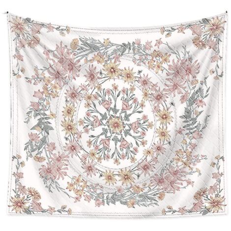 150200cm Tapisserie Bohmienne - Fleur Crase Rose, Tapisserie Dcorative, Tapisserie Style Mandala, Fond De Scne