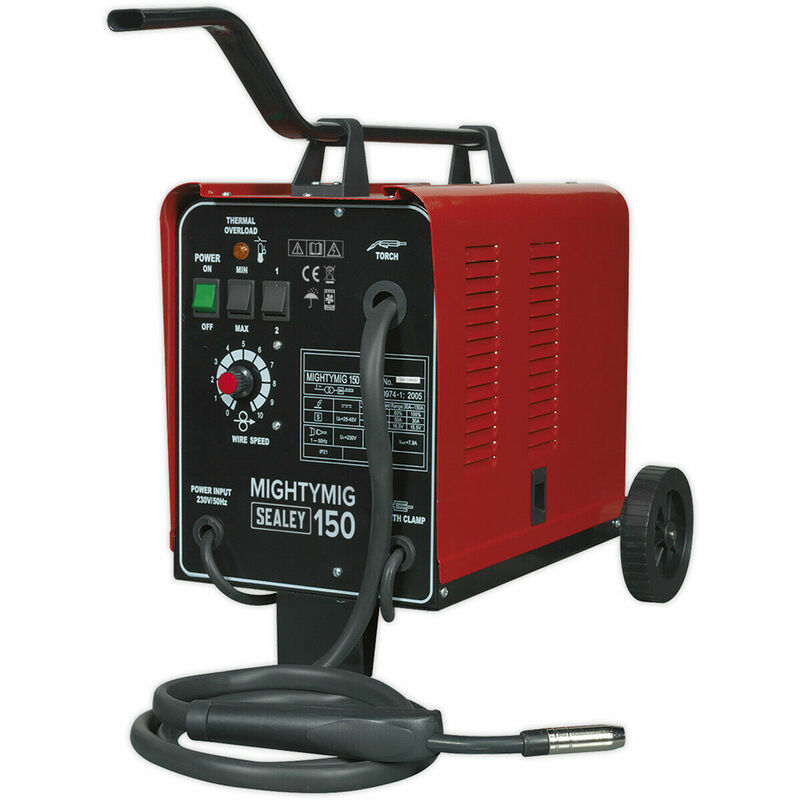 150A Gas / No-Gas mig Welder - 1.8m Earth Cable - Non-Live Torch - 230V Supply