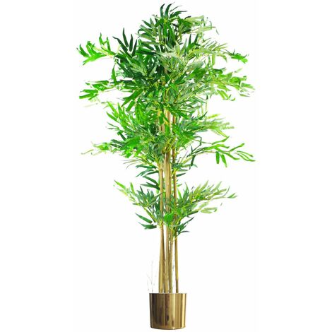 150cm (5ft) Realistic Artificial Bamboo Plants Trees - XL with Gold Metal Planter