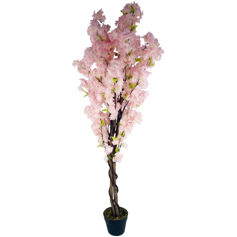 Leaf 150cm Artificial Pink Cherry Blossom Tree