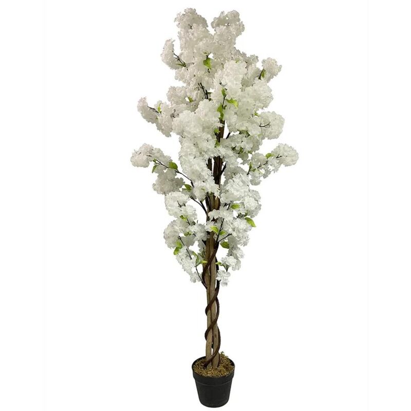 Leaf 150cm Artificial White Cherry Blossom Tree