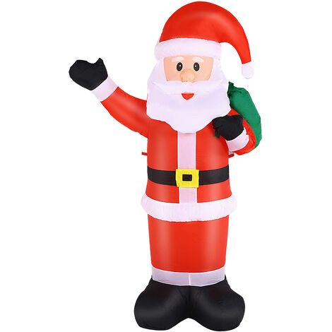 150cm Aufgeblasene Haloyo® Weihnachtsmann-Hofdekoration mit LED-Leuchten,für Gartenparty-Innen- und Außendekoration
