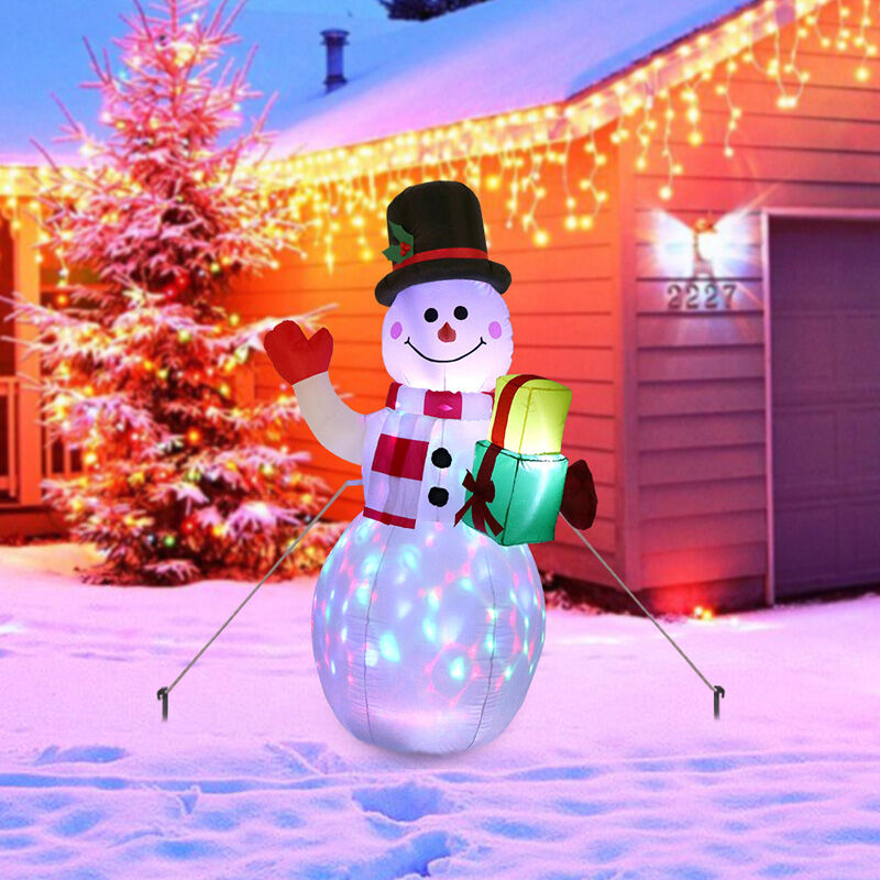 

150cm Iluminación LED Muñeco de nieve inflable Bomba de aire Juguetes inflables para interiores y exteriores Fiesta de Navidad Año Nuevo