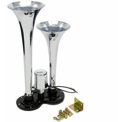 150dB 12V/24V Universal Dual Trompete Chrom Air Horn Lautsprecher Kit für Zug Lkw
