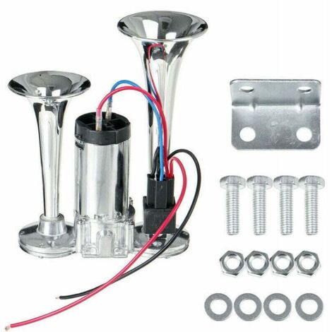150DB Autohupe Elektrische Hupe Lautsprecher Doppeltrompete Elektrische Hupe 12V Drucklufthupe mit Relais für Auto, Boot, LKW