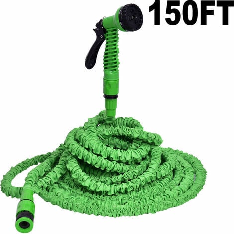 150ft Expandable Flexible Garden Hose Pipe 4x Expanding With Spray