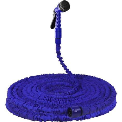DAYPLUS 150FT Heavy Duty Expandable Flexible Garden Magic Water Hose Pipe With Spray Gun Blue