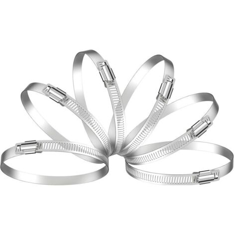 150mm Colliers de Serrage Inox Lot de 6 Plage de Serrage 141-165 mm pour Fixer le Tuyau d'évacuation et le Ventilateur d'échappement, VMC et Hotte-