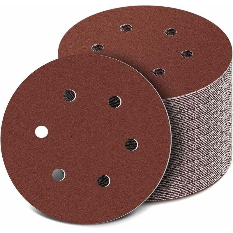 150mm Disque de Ponçage, 100pcs Disques Abrasifs, 40-800 Grain Taille de Idéal pour Poncer, Polir, Dérouiller(6 trous)