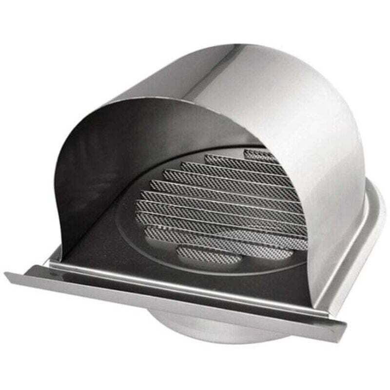 150mm Grille Aeration de Ventilation Inox, XU, Grille de Hotte Cheminée Ronde Extérieur, Grille D'aération U avec Filet Anti-insectes, Grille