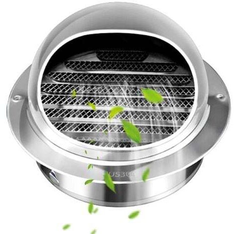 150mm Grille d'Aération Ronde Grille Ventilation Hotte, Bouchon Rond en Acier Inoxydable 304 Avec/Maille