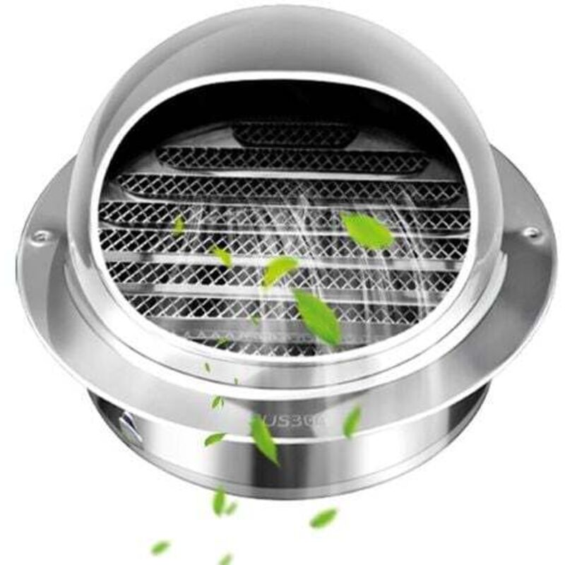150mm Grille d'Aération Ronde Grille Ventilation Hotte, Bouchon Rond en Acier Inoxydable 304 Avec/Maille
