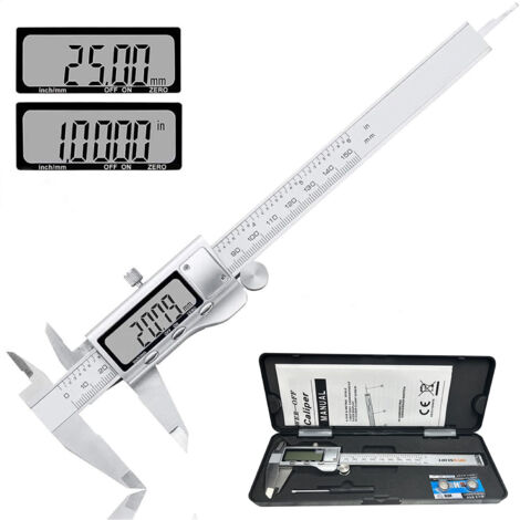 150mm Stainless Steel Electronic Digital Caliper Measuring Tools with Extra Large LCD Display Inch/Metric Conversion