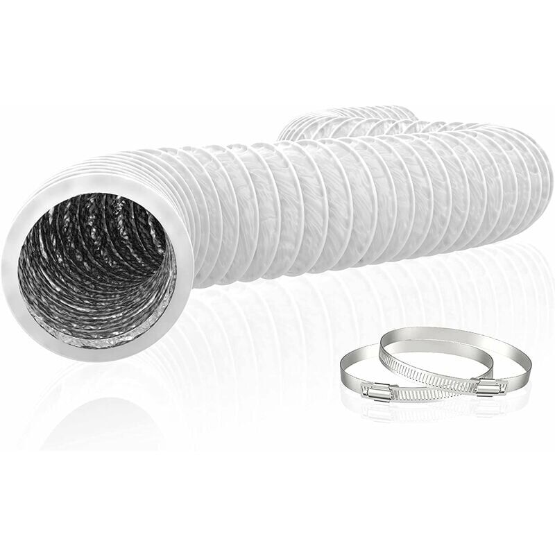 150mm Tuyau d'Evacuation Flexible en Aluminium pvc 6m Long - Tube de Ventilation pour Extracteur d'Air, Climatisation, Sèche-linge (ø150mm6m,