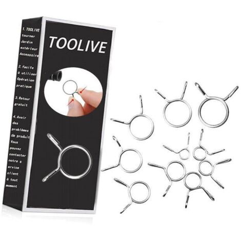 150Pcs 10Tailles Pince de Durite de Conduite de Carburant, Pince à Ressort, Collier de Serrage Durite Convient pour Tuyaux de 5mm - 14mm
