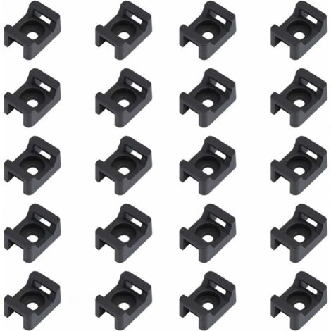 150pcs Black Cable Tie Holder 23mm x 16mm Saddle Type Cable Mount Holder, Wire Holder