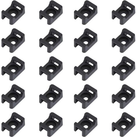 150PCS Black Cable Tie Mounts 23mmx16mm Saddle Type Cable Base Holder
