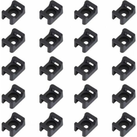 150PCS Black Cable Ties 23mmx16mm Saddle Type Cable Base Support