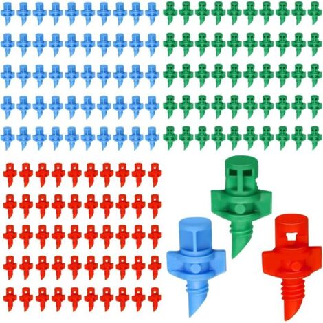 150pcs émetteurs d'irrigation Goutte Goutte, Micro têtes d'arrosage Irrigation brumisation arrosage réfraction Micro pulvérisateur Irrigation brumisation Buses pour Plantes (90/180/360 degrés)