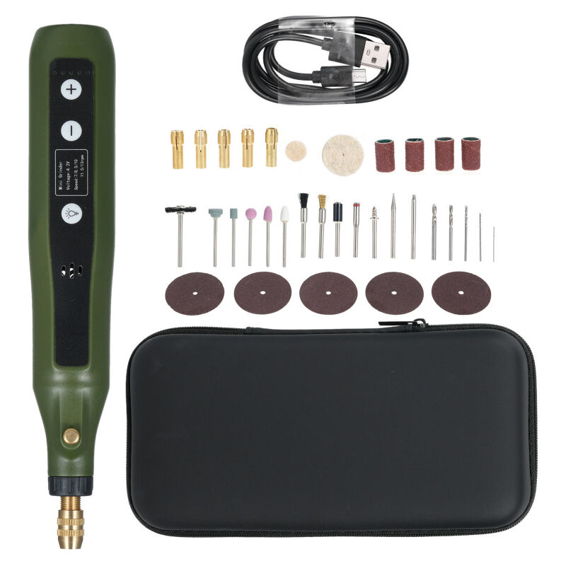 Mini kit d'outils rotatifs 5 vitesses, multi-usages, 4,2 V, avec 34 accessoires pour gravure, ponçage, meulage, polissage, sculpture, bricolage