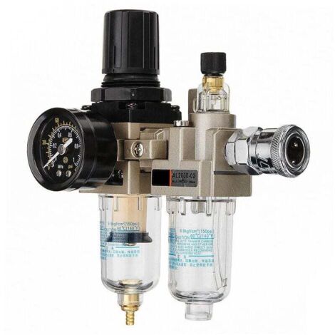 150Psi Manual Pneumatic Air Pressure Filter Regulator Compressor Oil Water Separator AL2000-02 AW2000-02 MUMU