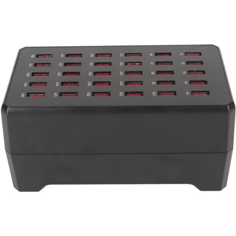 150W 30-Port USB-Ladestation, QC 3.0 Schnellladung, intelligente Erkennung, für Zuhause, Büro und Reisen, europäischer Stecker.