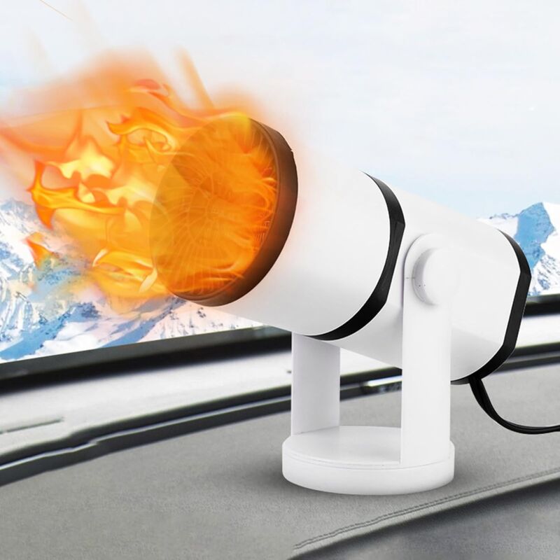 150W Désembueur de Voiture Pare-Brise,12V 2 en 1 Ventilateur de Chauffage,Chauffage de Voiture Portatif,Chauffage Portable de Voiture,Dégivreur de