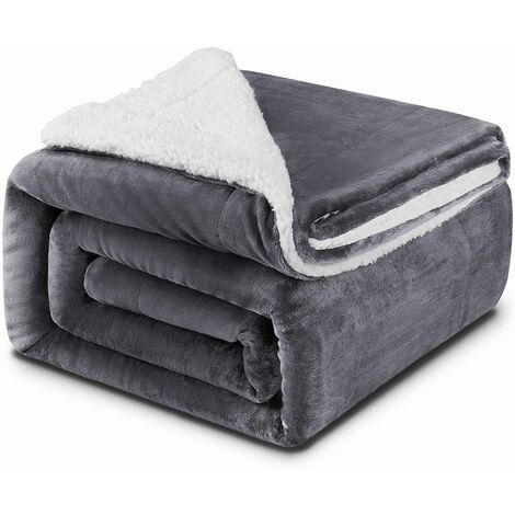 150x200cm Couverture Plaid en Polaire Sherpa Couverture Chaude et Douce pour Lit Canapé Couverture Pour hiver Lit Voyage