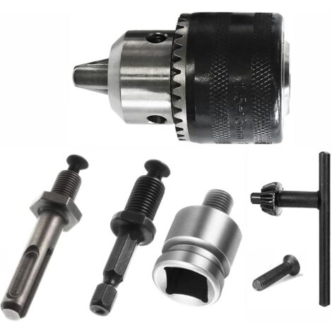 1,5–13 mm Bohrfutter 1/2–20 UNF mit SDS-Plus-Adapter und Schraubenschlüssel, Bohrfutter, Schnellwechselfutter mit Schlüssel zum Bohren, Umbau elektrischer Bohrmaschinen