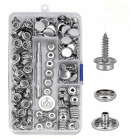 152 pièces de toile de qualité marine pour couverture de bateau, kit de fixation à bouton-pression