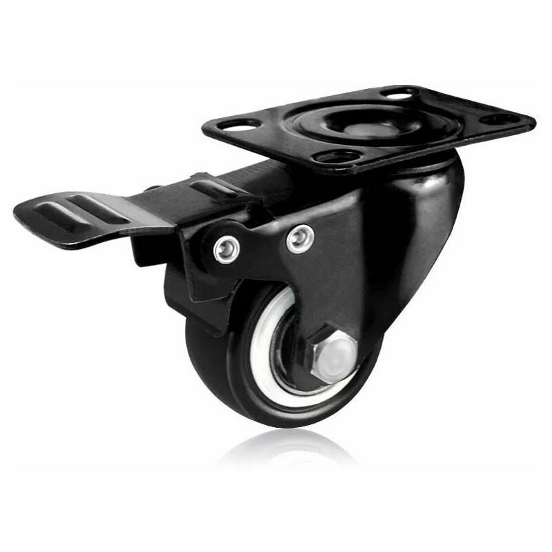 1,5/38 mm Lenkrolle, Möbelrollen, Räder mit Bremse, Möbelrad aus Industrieblech, robuste 420-kg-Rolle (schwarz, 2 Stück) | 07634066021971 1,5/38 mm Lenkrolle, Möbelrollen, Räder mit Bremse, Möbelrad aus Industrieblech, robuste 420-kg-Rolle (schwarz, 2 Stück) | 07634066021971