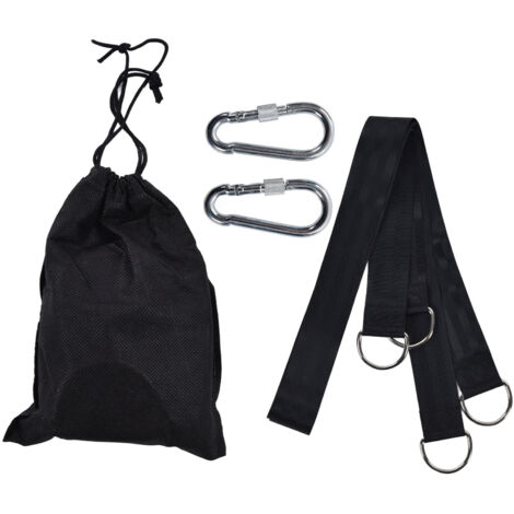 1.53M Tree Swing Hanging Strap Adjustable Heavy Duty Polyester Hammock Strap with Carabiner for Outdoor Garden