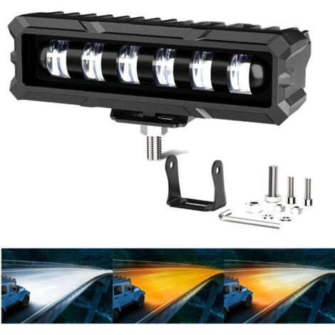 15,5 cm 7Д Диоден Прожектор Супер Мощен Халоген Led Bar Лед Бар 40w Комбиниранa Бяла и Жълта Светлина 12V - 24V За АТВ S