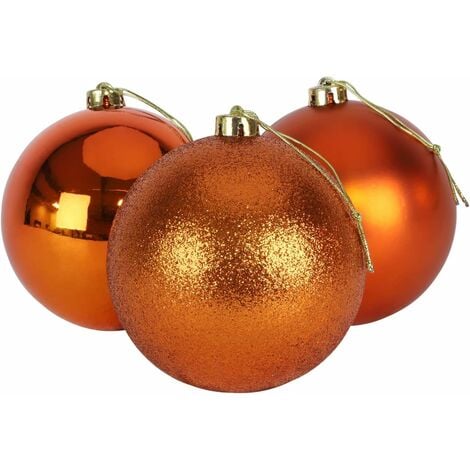 15cm/3Pcs Christmas Baubles Shatterproof Rose Gold,Tree Decorations