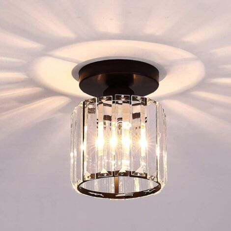15CM Glass Ceiling Light Crystal Ceiling Lamp Modern Chandelier Black Creative Ceiling Lights E27