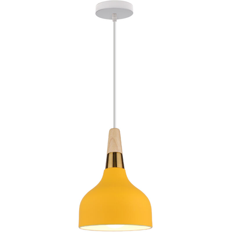 Ø15CM Modern Pendant Light, Industrial Hanging Light (Yellow) Vintage Nordic Pendant Lamp for Cafe, Bar, Restaurant