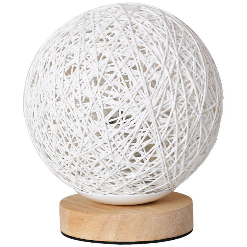 Image of 15cm Rattan Sphere LED Bedside Lamp&hellip;