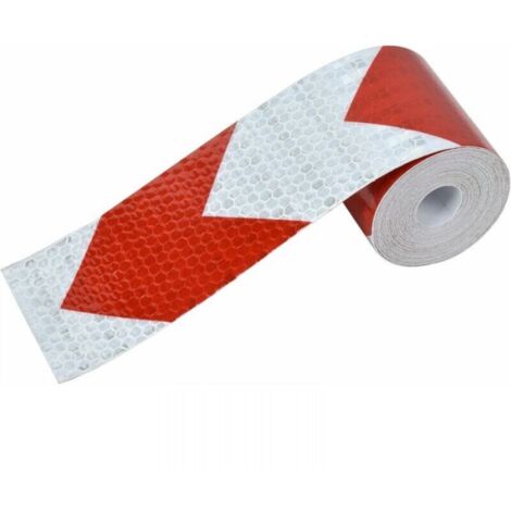 15cm3M Réfléchissant Avertissement De Sécurité Réfléchissant Autocollant Film Blanc Rouge, Bande Réfléchissante Auto-adhésives Avertissement Bande de Sécurité Bande Visibilité Nuit pour Voiture/Moto/V