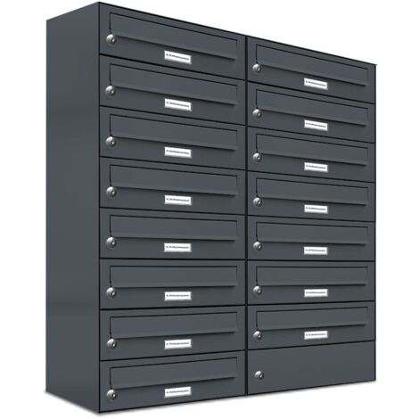 15er Briefkasten Anthrazit Anlage 15 Fach Wandbriefkasten Postkasten