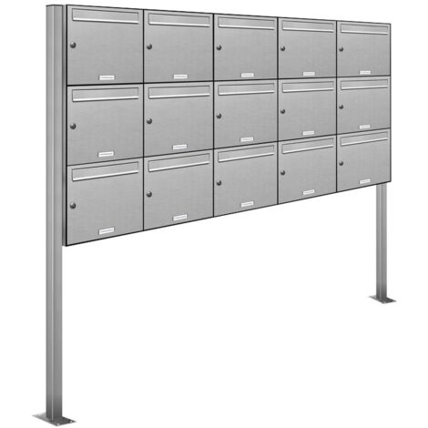 15er Edelstahl Standbriefkasten Anlage Freistehend