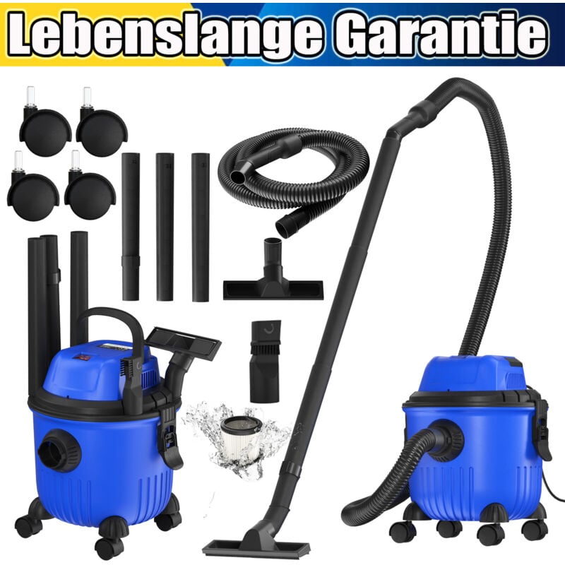 Dayplus - 15L 18000PA Aspirateur eau et poussière Cylindre sans sac nettoyage 3 en 1