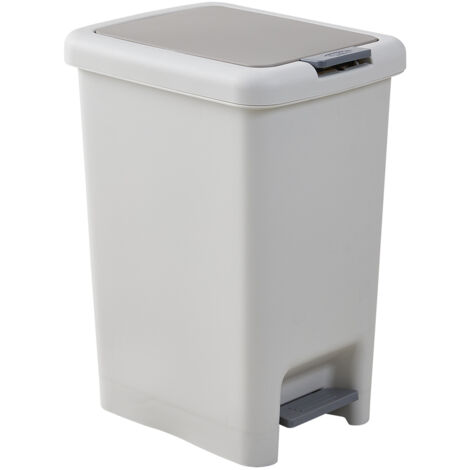 15L Foot Pedal & Press-to-Open Plastic Trash Bin