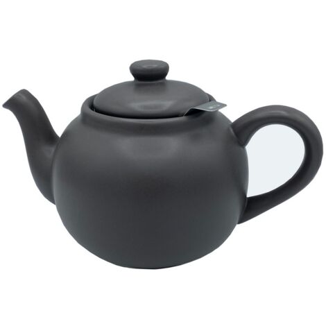 1.5L Teapot - Stoneware/Stainless Steel - L26 x W14.5 x H14.5 cm - Black