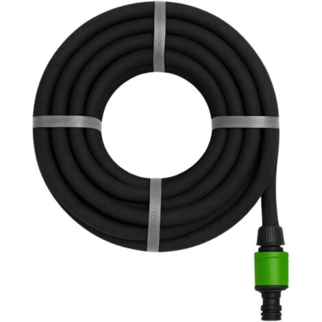 15m 14mm Dia Drip Garden Hose with 3 Connectors, Water Saving Water Saver for Spray System - Black