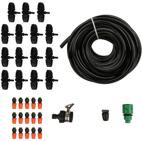 15m/49.2ft 8/11 Hose Atomizing Nozzle Connector Automatic Spraying Drip Irrigation Watering Kit