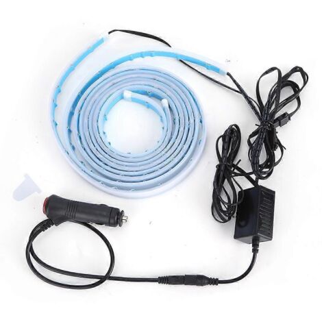 1.5m/4.9ft Bande lumineuse latérale de porte de voiture universelle, barre LED auto colorée et vive, éclairage décoratif pour véhicule, bande flexible étanche